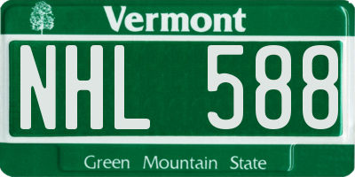VT license plate NHL588