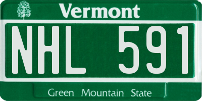 VT license plate NHL591