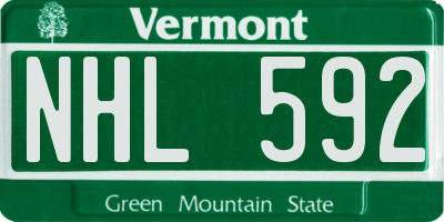 VT license plate NHL592