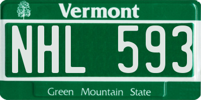 VT license plate NHL593
