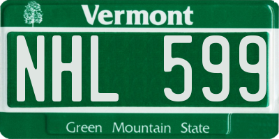 VT license plate NHL599