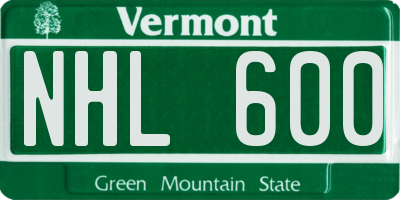 VT license plate NHL600