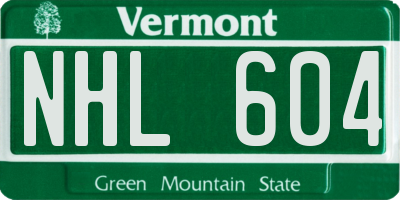 VT license plate NHL604