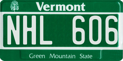VT license plate NHL606