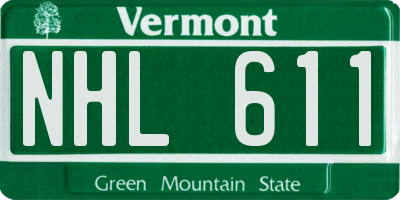 VT license plate NHL611