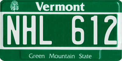 VT license plate NHL612