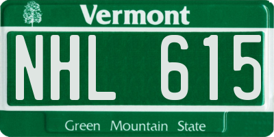 VT license plate NHL615