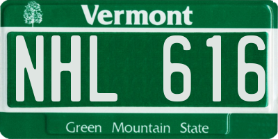 VT license plate NHL616