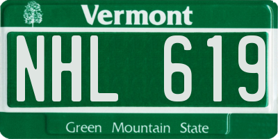 VT license plate NHL619