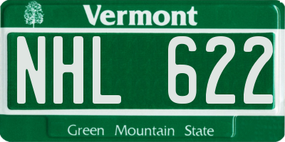 VT license plate NHL622