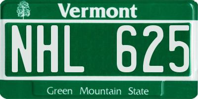 VT license plate NHL625