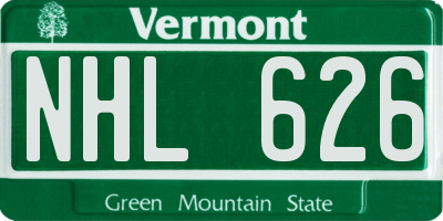 VT license plate NHL626