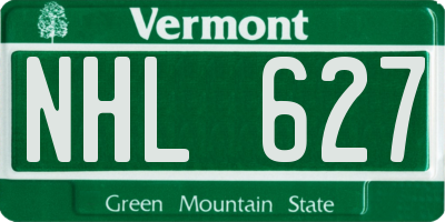 VT license plate NHL627