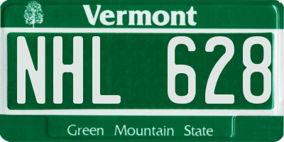 VT license plate NHL628