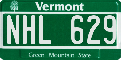 VT license plate NHL629
