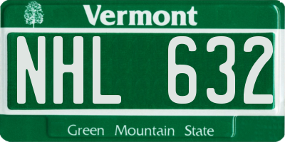 VT license plate NHL632