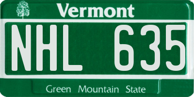 VT license plate NHL635