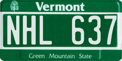 VT license plate NHL637