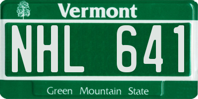 VT license plate NHL641