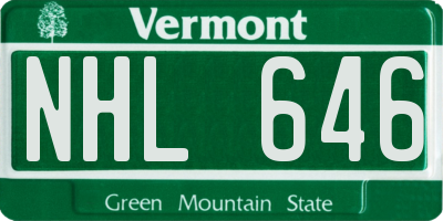 VT license plate NHL646