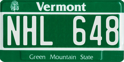 VT license plate NHL648