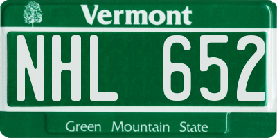 VT license plate NHL652