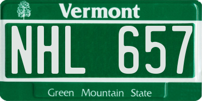 VT license plate NHL657