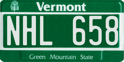 VT license plate NHL658