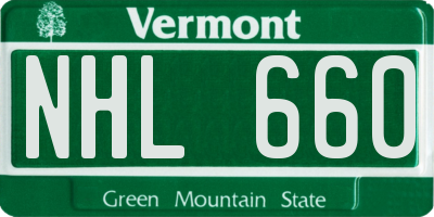 VT license plate NHL660