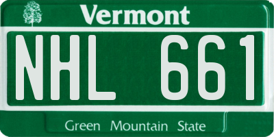 VT license plate NHL661