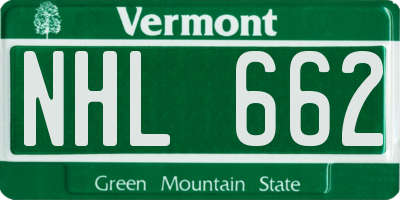 VT license plate NHL662