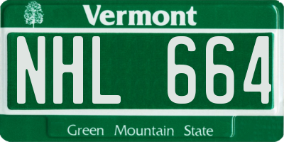 VT license plate NHL664