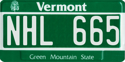 VT license plate NHL665