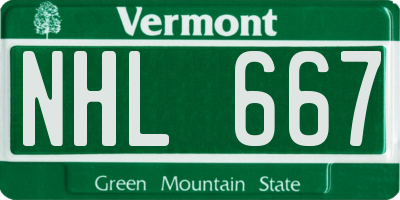 VT license plate NHL667
