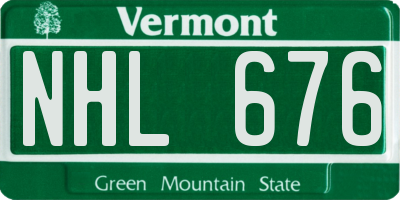 VT license plate NHL676