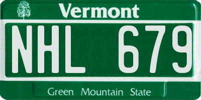 VT license plate NHL679