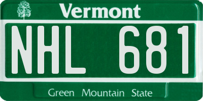 VT license plate NHL681