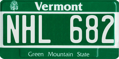 VT license plate NHL682