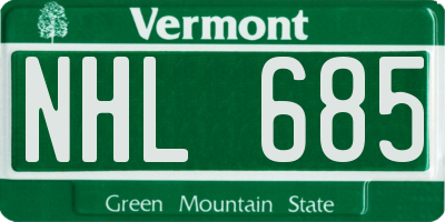 VT license plate NHL685