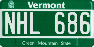 VT license plate NHL686