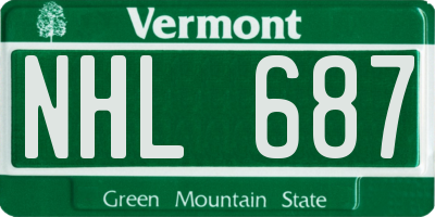 VT license plate NHL687