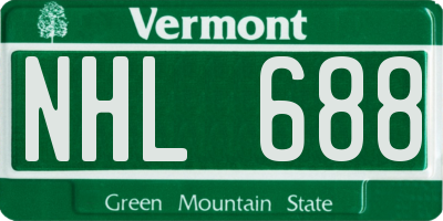 VT license plate NHL688