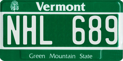 VT license plate NHL689
