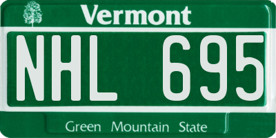 VT license plate NHL695
