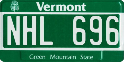 VT license plate NHL696