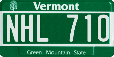 VT license plate NHL710