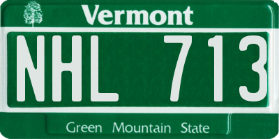 VT license plate NHL713