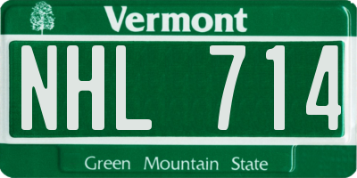 VT license plate NHL714