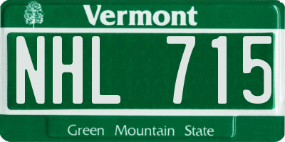 VT license plate NHL715