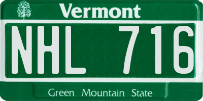 VT license plate NHL716